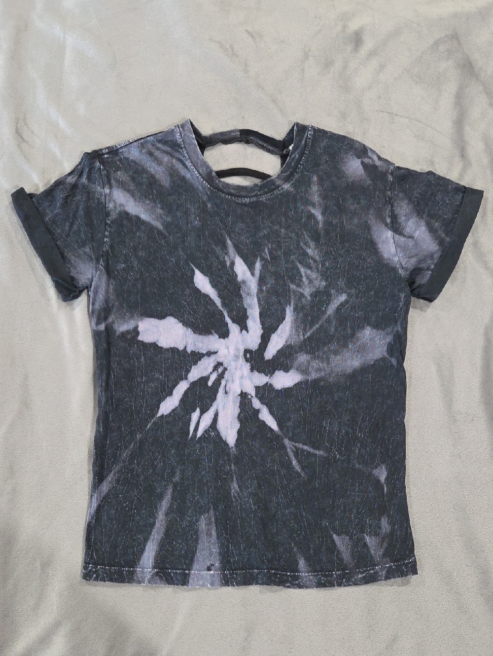 Affliction Navy Tie-Dye Starburst Short Sleeve Tee